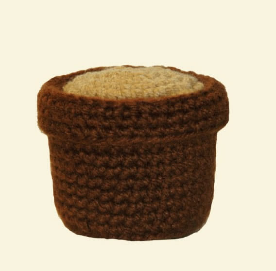 Macetero base tejido a crochet en Amigurumi